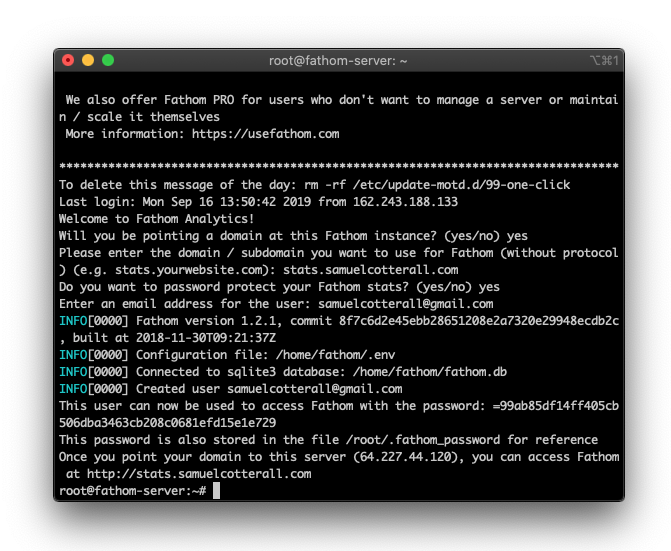 Fathom setup process